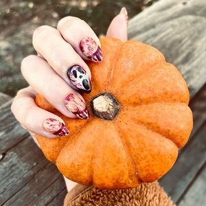 Halloween Press on Nails - handpainted